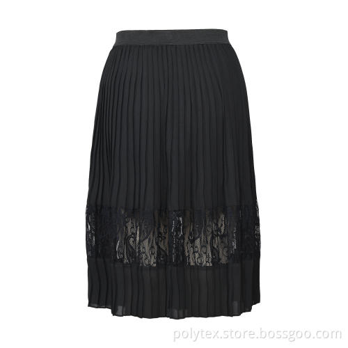 Vintage Mesh Lace Pleated Skirt